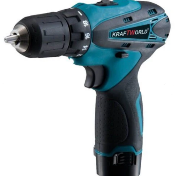 Немски Ъглошлайф 1200W + Акумулаторен винтоверт Kraftworld 12V 2бр батерии, регулация на оборотите
