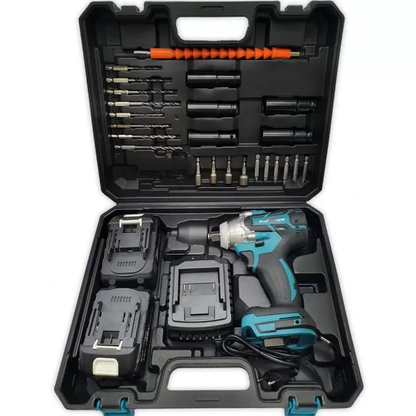 Безчетков акумулаторен ударен гайковерт-винтоверт KraftRoyal 36V 8Ah 850 N/m. с 25 части в куфар