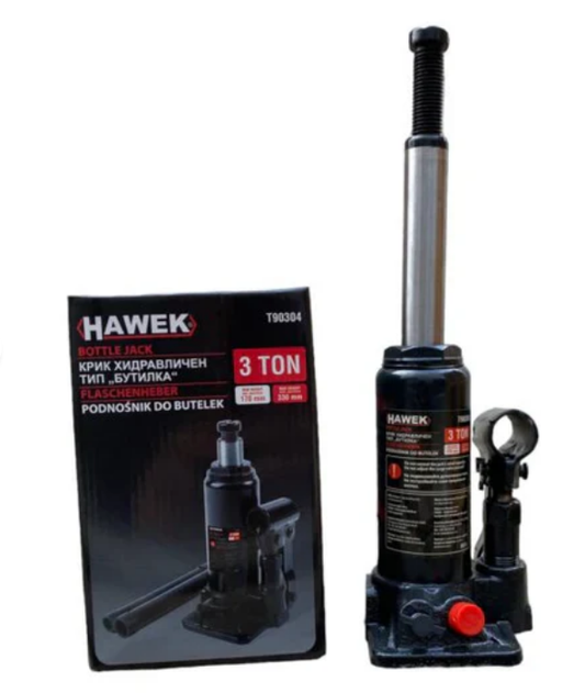 Хидравличен крик HAWEK Т90304, тип бутилка, 3 т