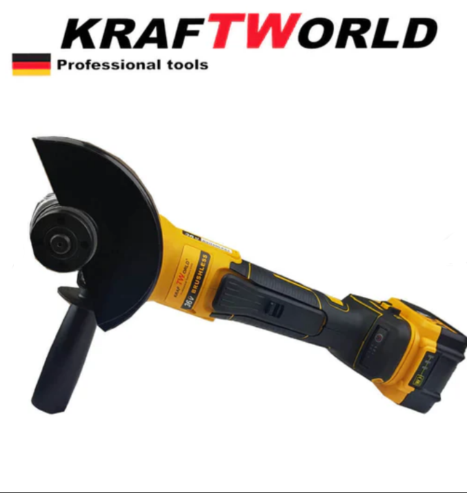 Акумулаторен Безчетков Ъглошлайф KraftWorld 36V 2 Батерии 8.0Аh и Куфар