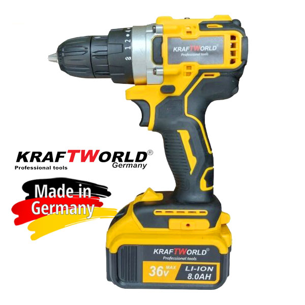 Акумулаторни Ударен Винтоверт и Безчетков Ъглошлайф KraftWorld 36V,8Ah