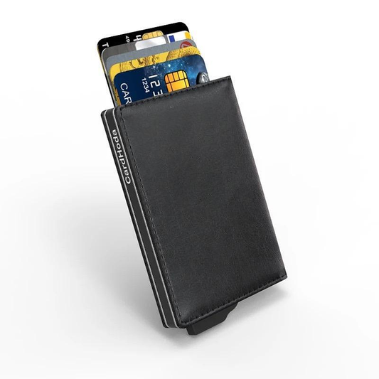 Кожен твърд калъф за карти с RFID защита