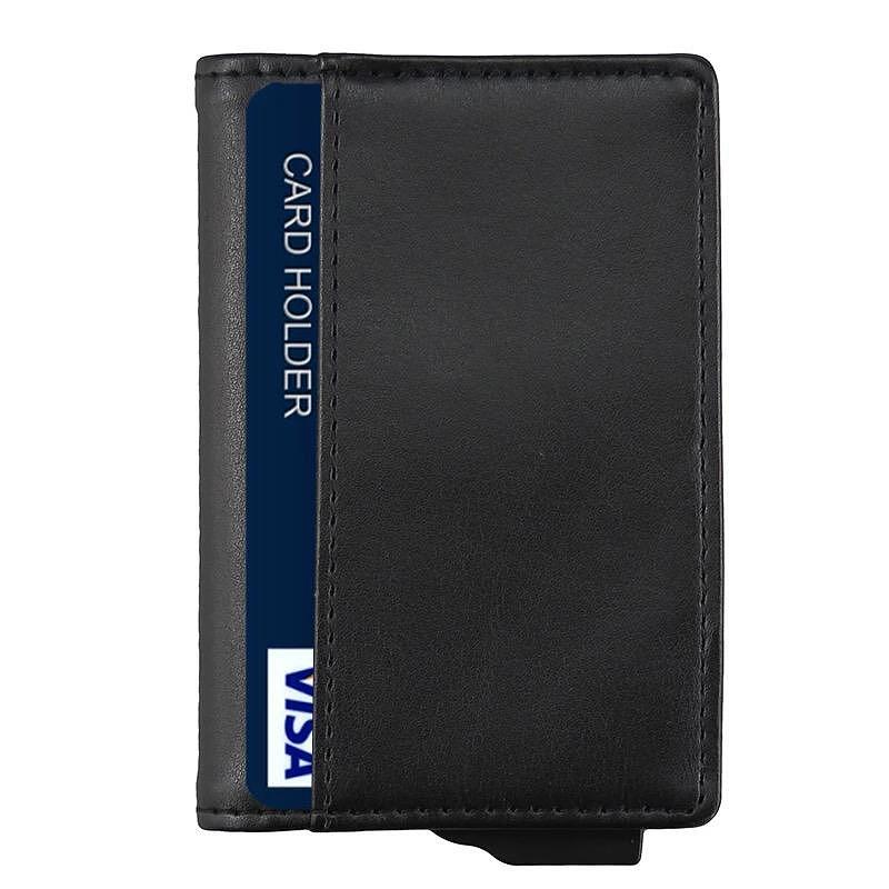 Кожен твърд калъф за карти с RFID защита
