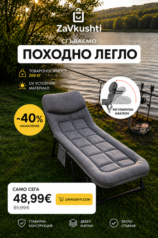 Сгъваемо походно легло тип шезлонг